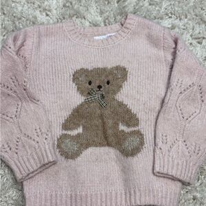 Zara Pink Sweater with Teddy Bear Design